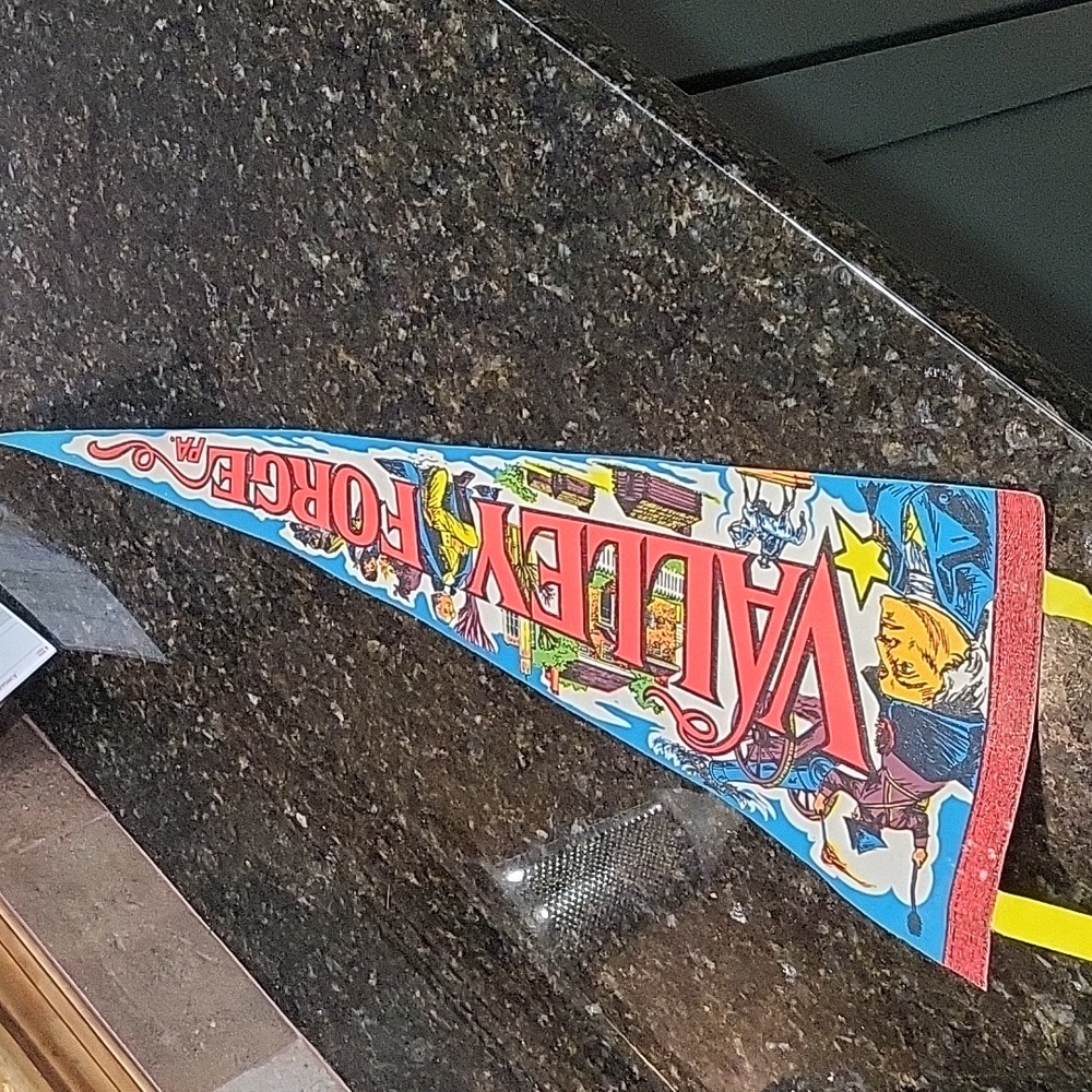 Vintage 1970s Valley Forge PA Felt Flag Pennant